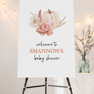 Boho Pumpkin Floral Fall Baby ShowerWelcome Sign