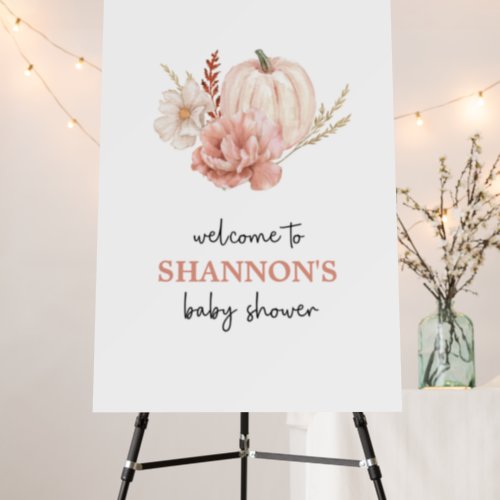Boho Pumpkin Floral Fall Baby ShowerWelcome Sign