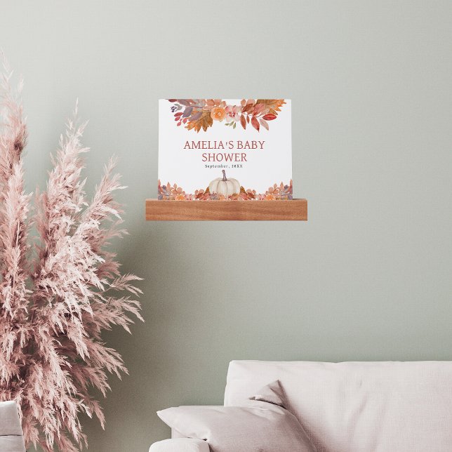 Boho Pumpkin Gender-Neutral Baby Shower Display Picture Ledge (Creator Uploaded)