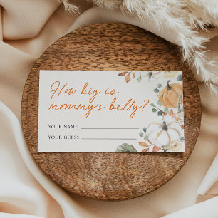 Boho Pumpkin How Big Is Mommy's Belly Shower Game Enclosure Card