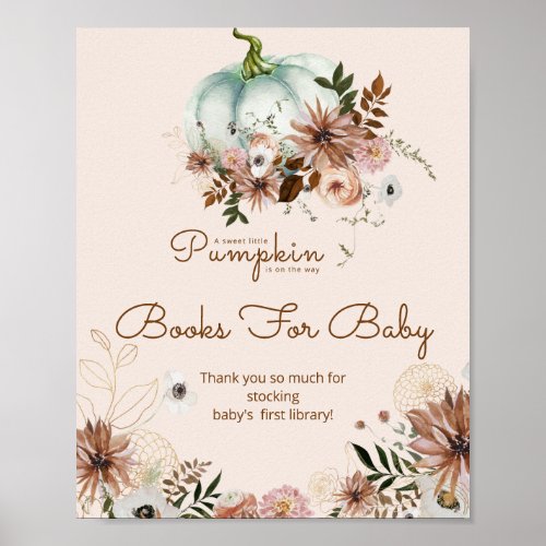 Boho pumpkin is on the way books for baby poster