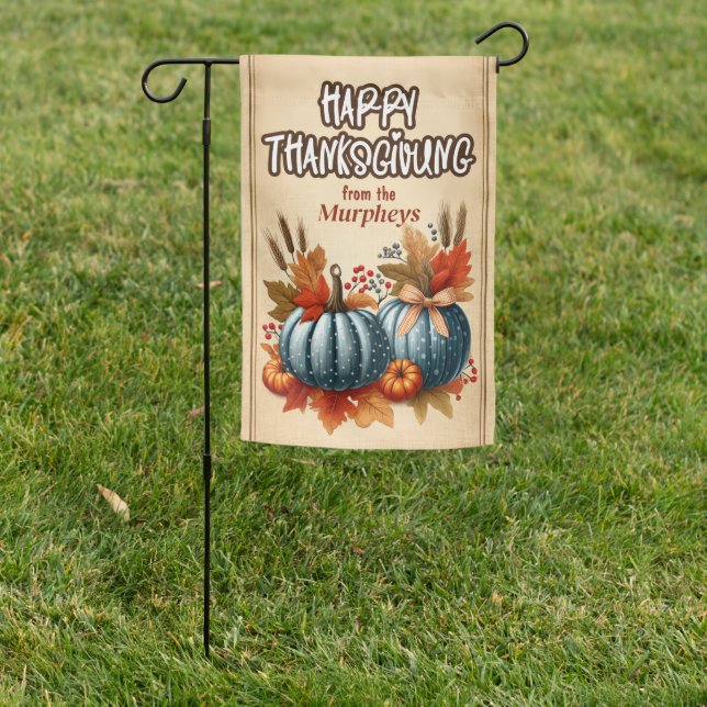 Boho Pumpkin Patch Thanksgiving Welcome Garden Flag (In SItu)