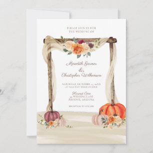 Boho Pumpkins Fall Wedding Invitation