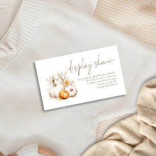 Boho Pumpkins Script Display Baby Shower Enclosure Card