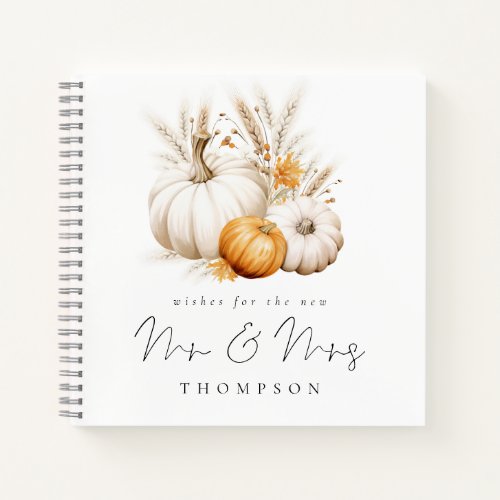 Boho Pumpkins Wishes New Mr Mrs Guest Book