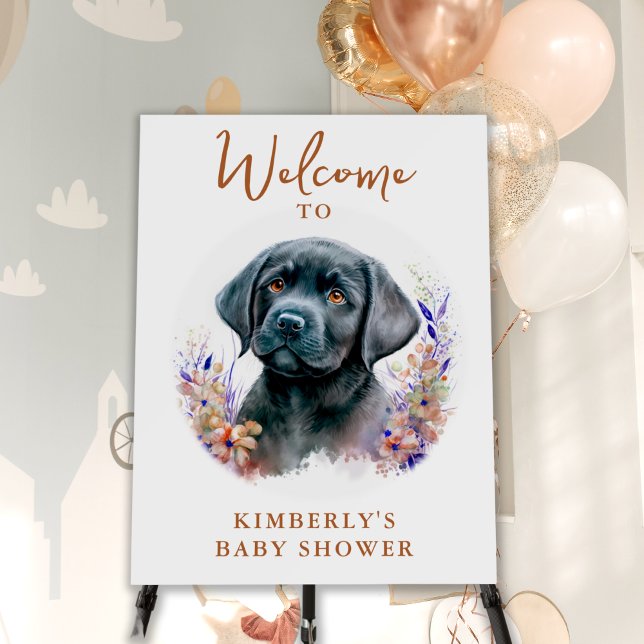 Boho Puppy Dog Modern Terracotta Baby Shower Foam Board (Creator Uploaded)