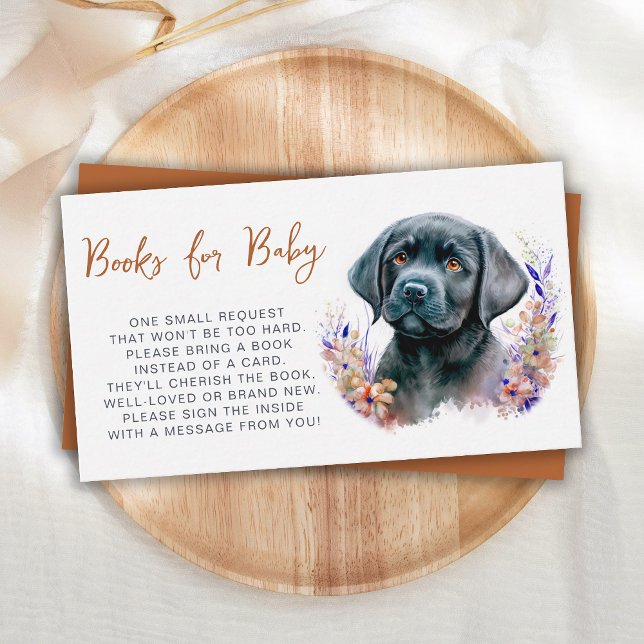 Boho Puppy Dog Terracotta Baby Shower Book Request Enclosure Card (Creator Uploaded)