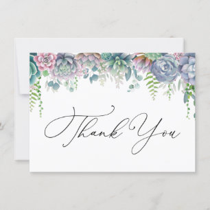 Boho Purple and Green Succulent Thank You