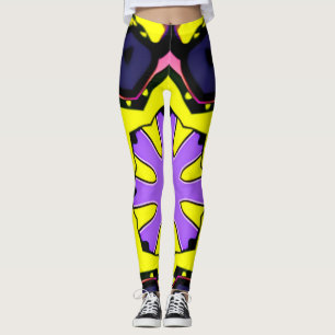 Boho purple, blue, pink design. Make a Statement Leggings