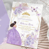 Boho Purple Butterfly Mexican Princess Quinceañera