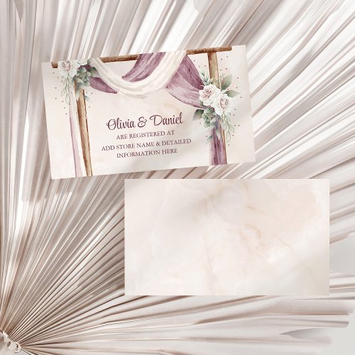 Boho Purple Floral Canopy Wedding Registry Enclosure Card