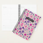 Boho Purple Floral Pattern Planner<br><div class="desc">Purple boho inspired floral botanical pattern.  Personalize with name on front.</div>