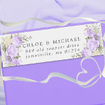 Boho Purple Floral Rustic Wedding Return Address Label<br><div class="desc">Designed to coordinate with the Violette invitation suite,  this return address label features purple roses and white hydrangea flowers.</div>