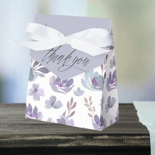 Boho Purple Floral Watercolor Wedding  Favor Boxes