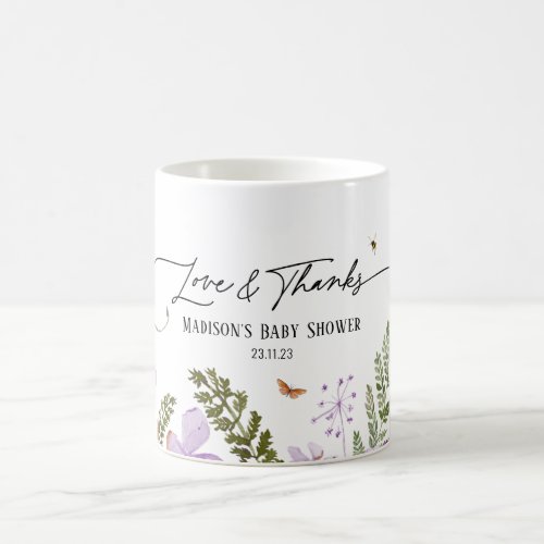 Boho Purple Florals Baby Shower Thanks Gift Mug