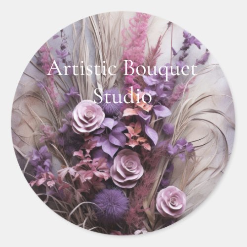 Boho Purple Flower Business Sticker