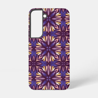 Boho Purple Flower Pattern - Dark Floral Aesthetic Samsung Galaxy S22 Case