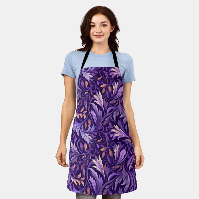 Boho purple foliage apron (Worn)