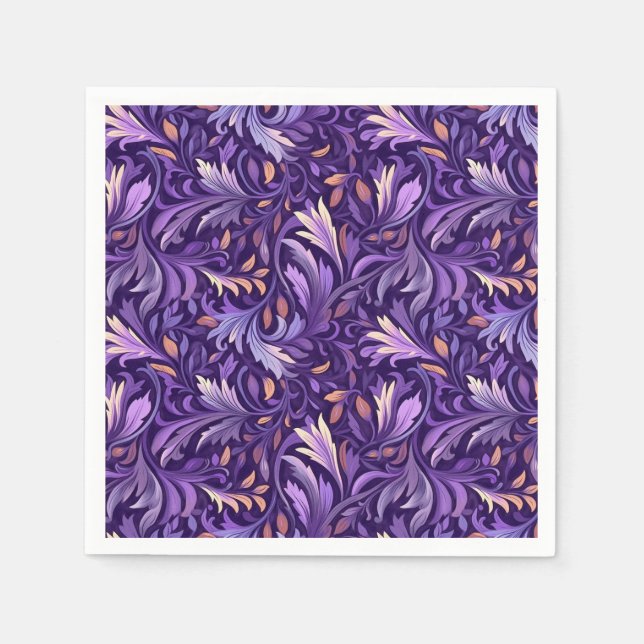 Boho purple foliage napkins (Front)