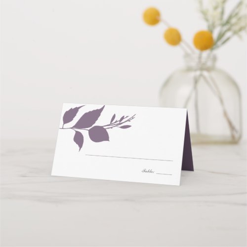 Boho Purple Foliage Wedding Place Card