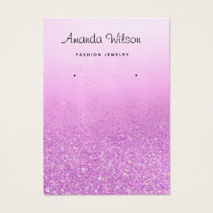 Boho Purple glitter jewelry earring display card 