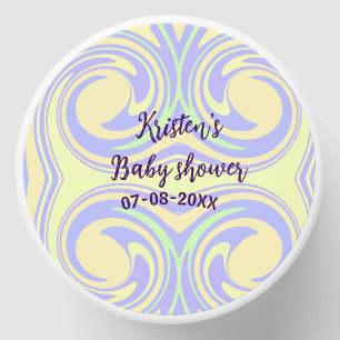 Boho purple green baby shower marble rustic modern mini candle favors