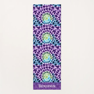 Boho Purple Green Turquoise Tie-Dye Pattern Yoga Mat