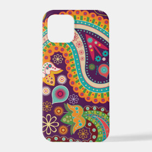 Boho Purple Hippy 60s Retro Paisley Samsung Galaxy iPhone 12 Pro Case