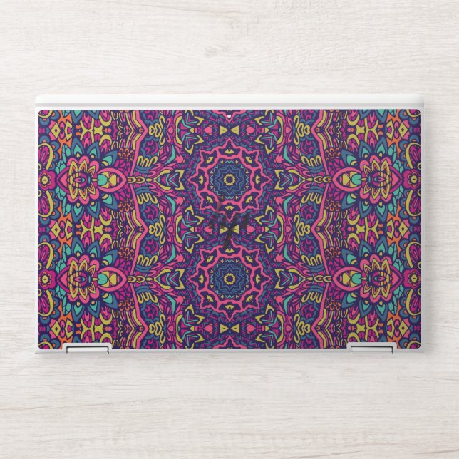 Boho Purple Kaleidoscope HP Laptop Skin (Front)
