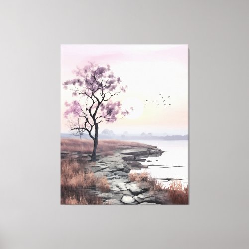 Boho Purple Landscape Canvas Print