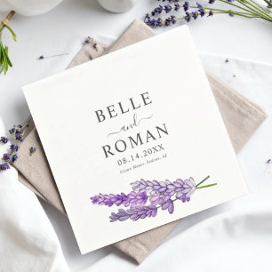 Boho Purple Lavender Watercolor Wedding   Napkins