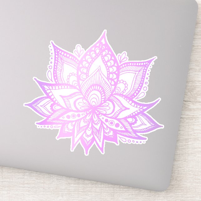 Boho Purple Lotus Flower Sticker (Detail)