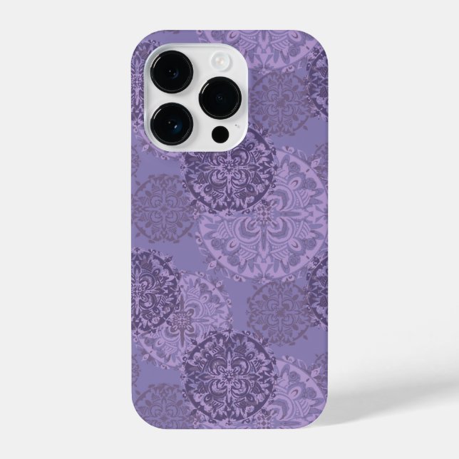 Boho Purple Mandalas iPhone 14 Plus Case (Back)