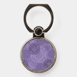 Boho Purple Mandalas Phone Ring Stand