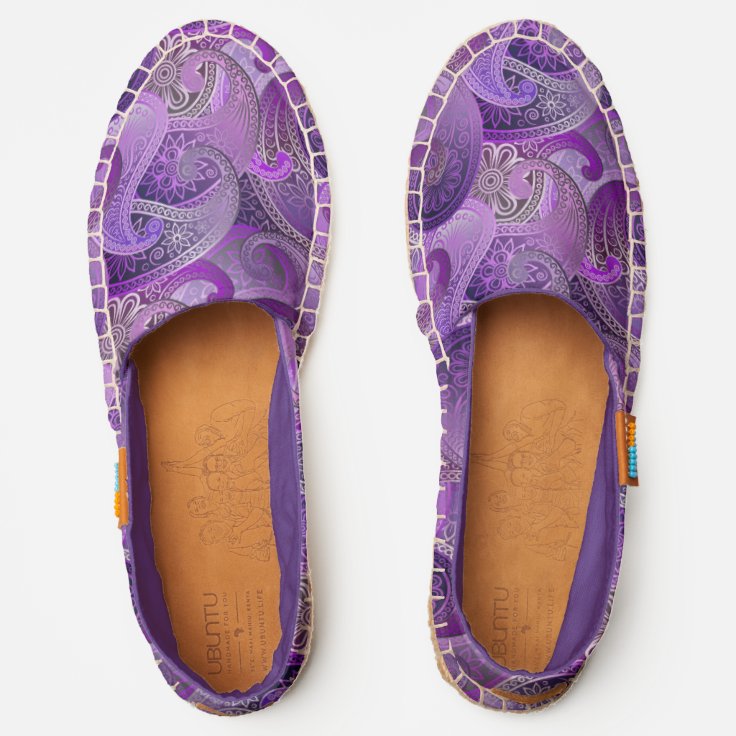 Boho Purple Paisley Pattern Espadrilles | Zazzle