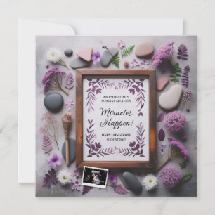 Boho Purple Pregnancy Announcement Digital