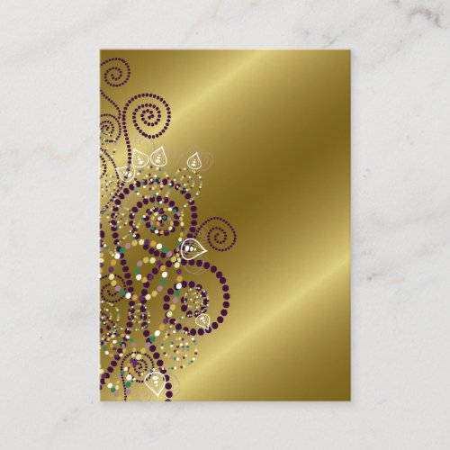 Boho Purple Spirals Chic Golden Wedding Place Card Business Card Templates