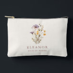 Boho Purple Wildflowers Maid of Honor Custom  Accessory Pouch<br><div class="desc">Simple Light Purple Wildflowers Floral Boho Bridal Shower Custom Maid of Honor Bridal Party Favor Accessory Pouch</div>