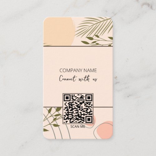 Boho QR Code Connect With Us Business Card