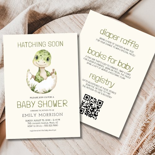Dinosaur baby shower invitation