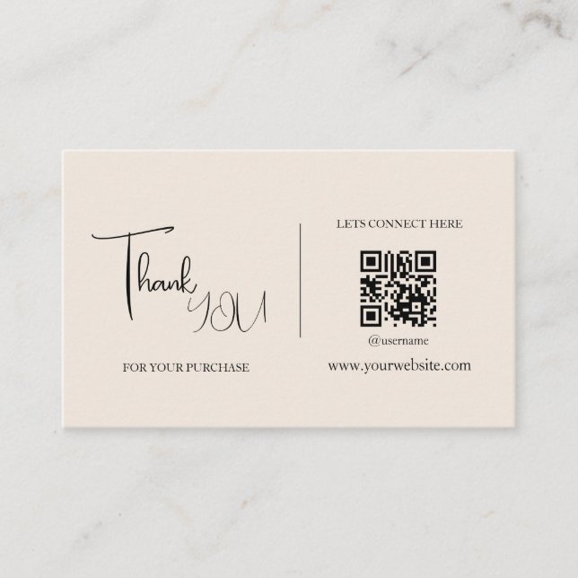 Boho QR Code Thank You Card Discount Code  (Front)
