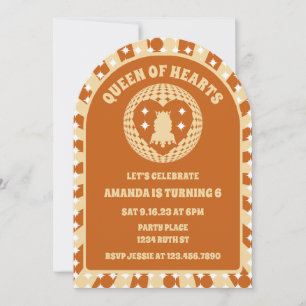 Boho Queen Of Hearts Birthday Party Arch Invitation