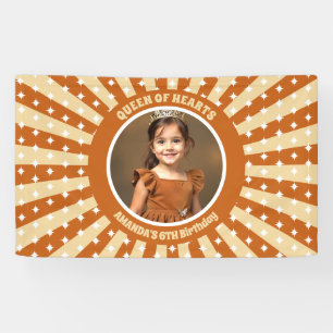 Boho Queen Of Hearts Birthday Party Photo Banner