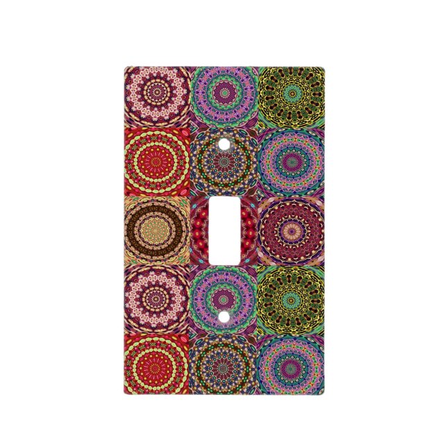 Boho Quilt Light Switch Cover (Front)