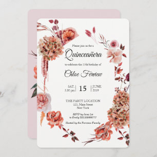 Boho Quinceañera invitation