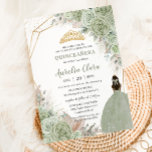 Boho Quinceanera Sage Green Floral Pampas Grass Invitation<br><div class="desc">Personalize this lovely quinceañera invitation with own wording easily and quickly,  simply press the customize it button to further re-arrange and format the style and placement of the text.  Matching items available in store!  (c) The Happy Cat Studio</div>