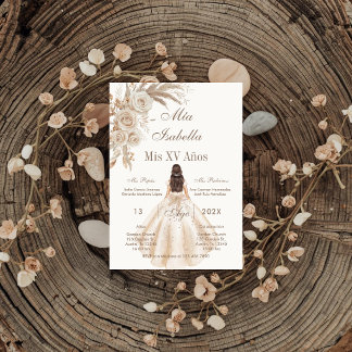 Boho Quinceanera Spanish  Invitation