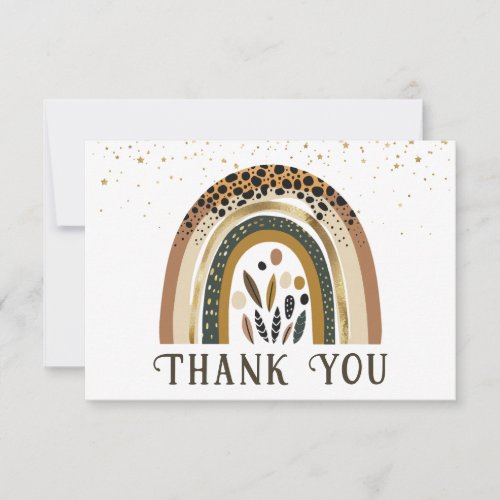 Boho Rainbow 2 Animal Print Thank You