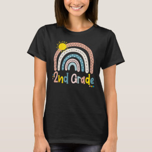 Boho Rainbow 2nd Grade Teacher Student  Back To Sc T-Shirt