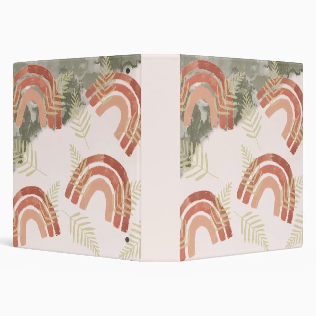Boho Rainbow 3 Ring Binder (Background)